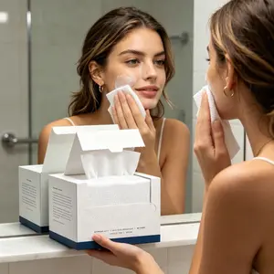 Disposable Facial Cleansing Wipes — Biodegradable Dry Makeup Remover Cloths (50-Pack) — Ultra-Soft Cleansing absorbent breathable Towels/Face Cloths — Designed for Sensitive Skin