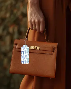 Blue Bow Chapstick Holder Keychain