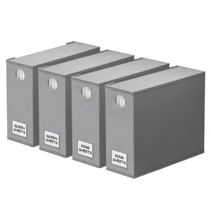 SpaceAid 4 Pack Bed Sheet Organization Folder in Gray