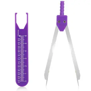 Stainless Steel EKG ECG Calipers Measuring Tool Divider for Nurse Doctor Medical Student Electrocardiogram Drafting Ruler Purple