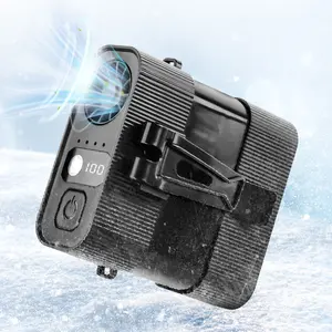 Portable Waist & Neck Fan  with LED Flashlight, 4 Speeds 13000 - 6000 RPM Strong Turbo Airflow, 4000mAh Large Battery, Personal Fan Rechargeable, Hands-Free Shirt/Belt/Neck Fan for Work, Outdoor, Travel, Gift for Men