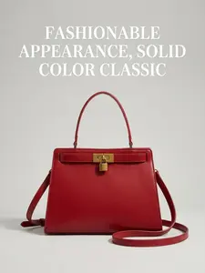 New Solid Color Luxury Shoulder Bag for Women, Fashion Crossbody Bag, Waterproof with Padlock, Ideal for Outdoor, Daily Life & Shopping