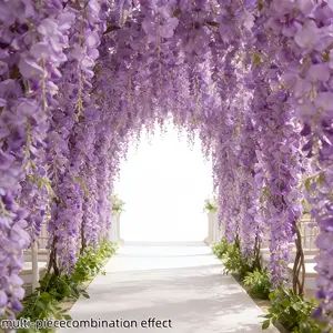 28 pieces of purple artificial wisteria, outdoor artificial flowers, fake hanging garlands, suitable for home and wedding decorations, perfect seasonal decorations for Easter, Mother's Day, Valentine's Day, Thanksgiving, and outdoor artificial flowers for