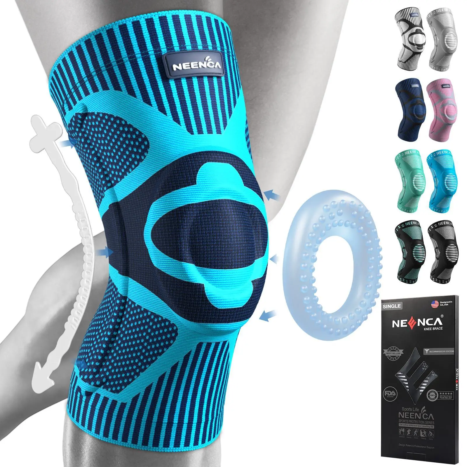 [NEENCA] knee support workout sport Sports Knee Brace, cushioning and anti-collision knee support, suitable for wrestling, running, fitness, basketball, volleyball, and hiking.