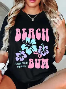 100% Cotton Coconut Girl Beach Bum Pastel Graphic Trendy y2k 90s Retro T-Shirt