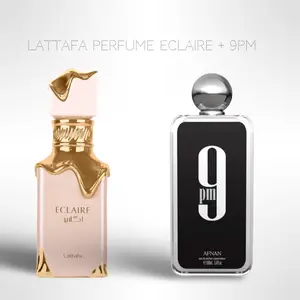 Lattafa Perfumes Eclaire + 9pm 100ml (3.4 Fl oz) Long Lasting Perfume - Value Bundle - Couples Fragrance Gift Bundle