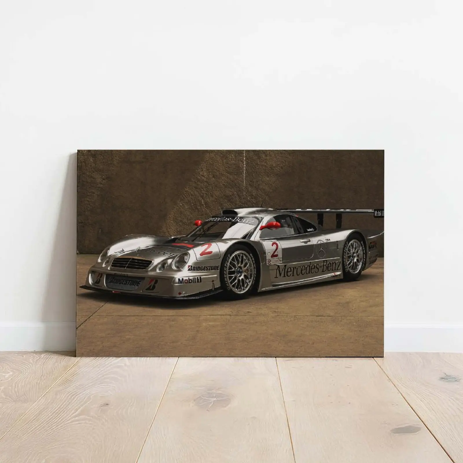 CLK GTR Supercar Canvas Wall Art Mercedes Racing Poster Vintage Automotive Painting Print Cool Garage Decor Aesthetic Room Living Room Bedroom Wall Decoration Artwork Picture Display