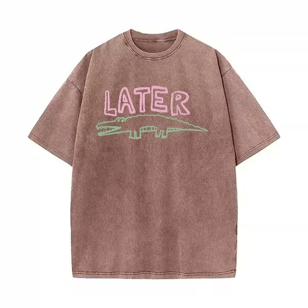 Washed Cotton Tee-Coffee