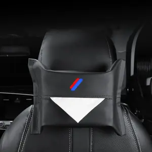 2 PCS - Car Visor Tissue Holder PU Leather Mask Dispenser for Vehicles - Universal Fit Sun Visor Accessory, Compatible with BMW 1 2 3 4 5 6 7 Series X1 X2 X3 X4 X5 X6 X7 Accessoriess(Black)