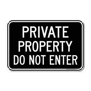 Private Property Do Not Enter Tin Sign, Vintage No Trespassing Metal Sign Print Aesthetic Room Decoration for Home Bedroom Kitchen Bar Coffee Shop Bathroom Indoor Outdoor Wall Decor, 8 X 12 IN