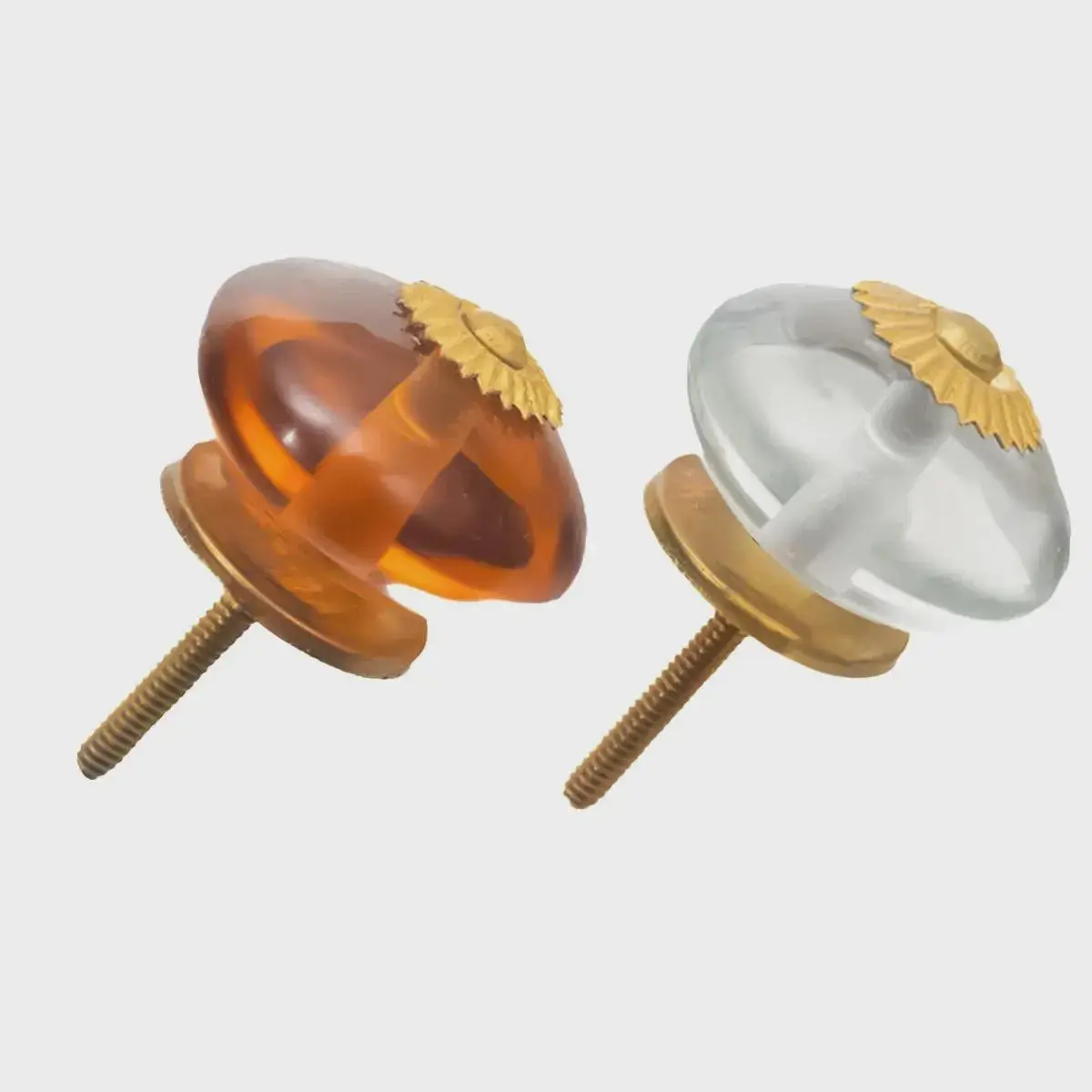 CDNY Ceramic Melon Knobs Mint Green And Earthy Orange 1.75" Pulls (Pack of 6)