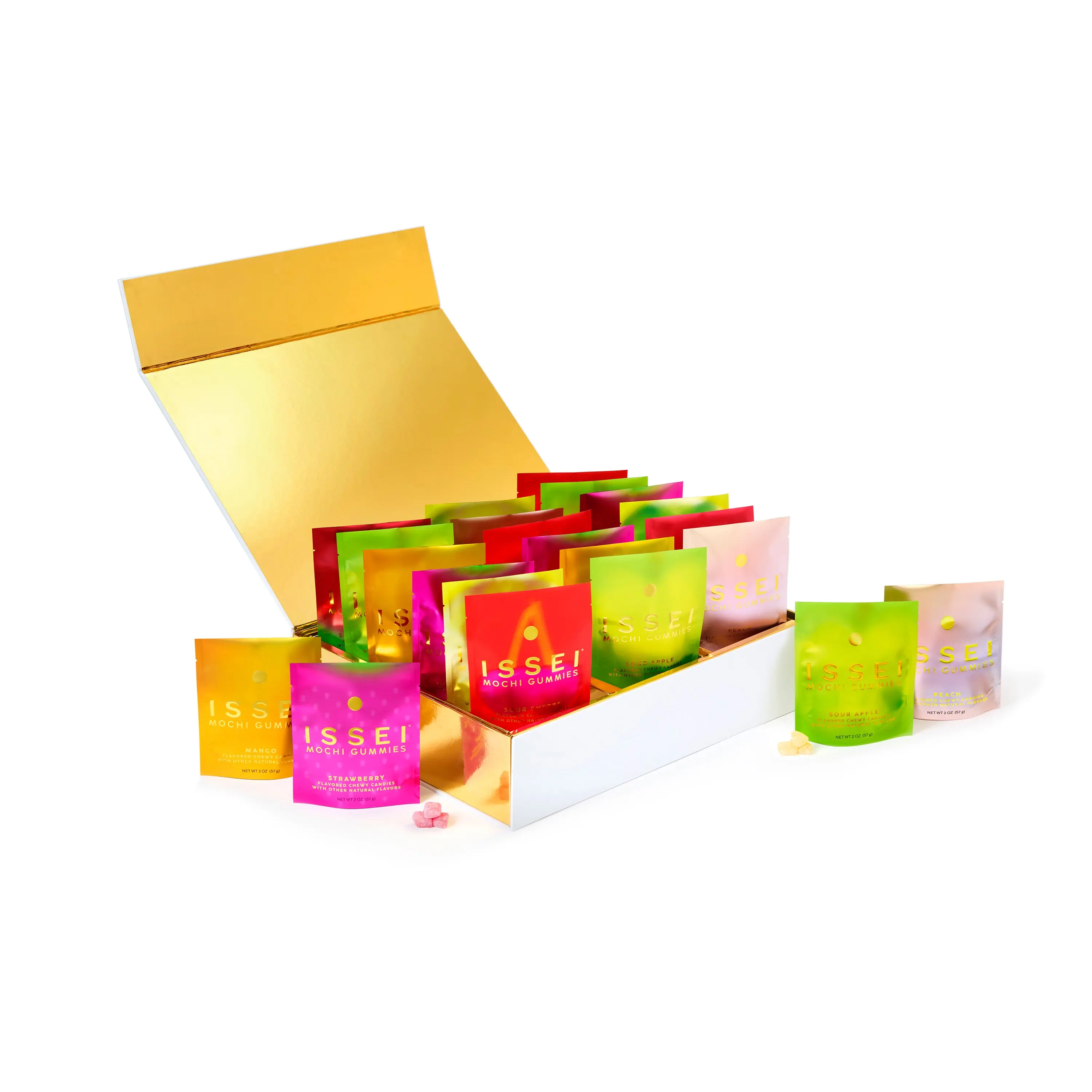 Issei Mochi Gummies Joy Gift Box – Ultimate (48-Pack 2 oz Variety) | Soft & Chewy | Award Winning | Gelatin-Free, Non-GMO, Gluten-Free, Plant-Based, Dye-Free | Delicious Snack