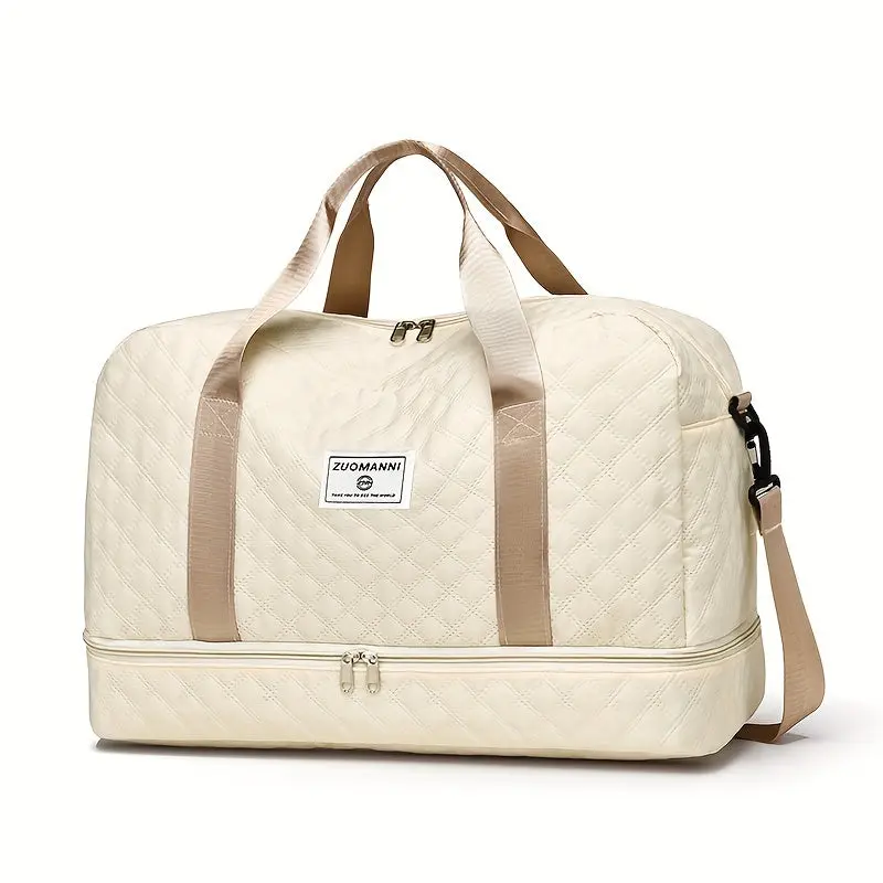 Ultra-Lightweight Large Capacity Argyle Travel Duffle Bag - Spacious & Highly Portable for Overnight Trips, Stylish Luggage Solution