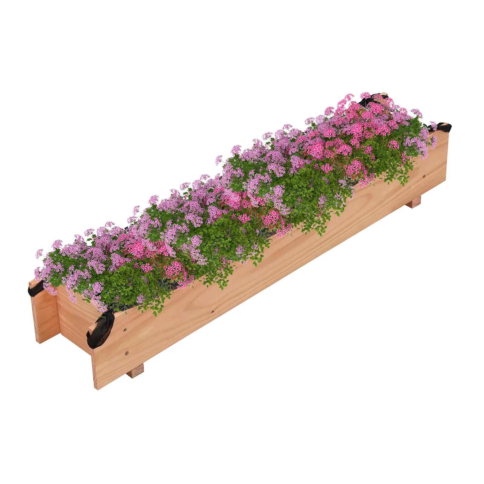 COSTWAY - Wooden Raised Garden Bed with Drainage Holes for Vegetable Flower Herb Succulent