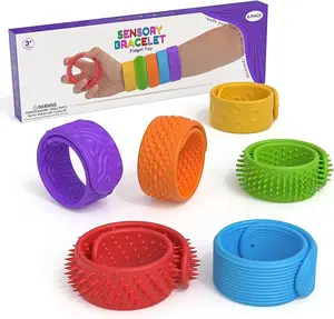 Sensory Fidget Toys Slap Bracelets for Kids & Adults Textured 6 Pack Stress Relief for Anxiety Autism ADHD Wearable Office Desk Toys