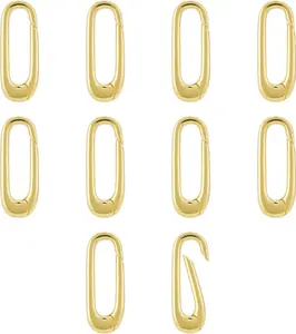 10 count Oval Clasp Carabiner, Necklace Connector for Extend or Repair,-17.9mm