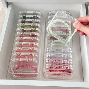 5-Pack*-Portable Transparent Jewelry Storage Box Desktop Visible Storage