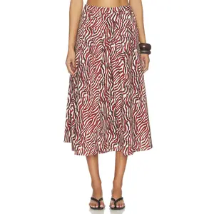 Proenza Schouler White Label Nessa Skirt in Rust & Cream Multi