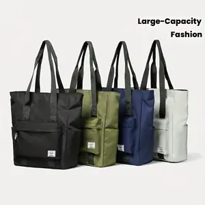 1pc MENS LARGE CAPACITY TOTE BAG Multi-compartment Organizer Laptop Sleeve For Work College Student Commuter Travel Carry All