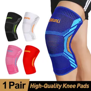 1 Pair Kunli Knee Brace Support Sleeves Anti Slip Compression Sports Kneecap For Running Volleyball Basketball Knee Pads Healthcare Tool