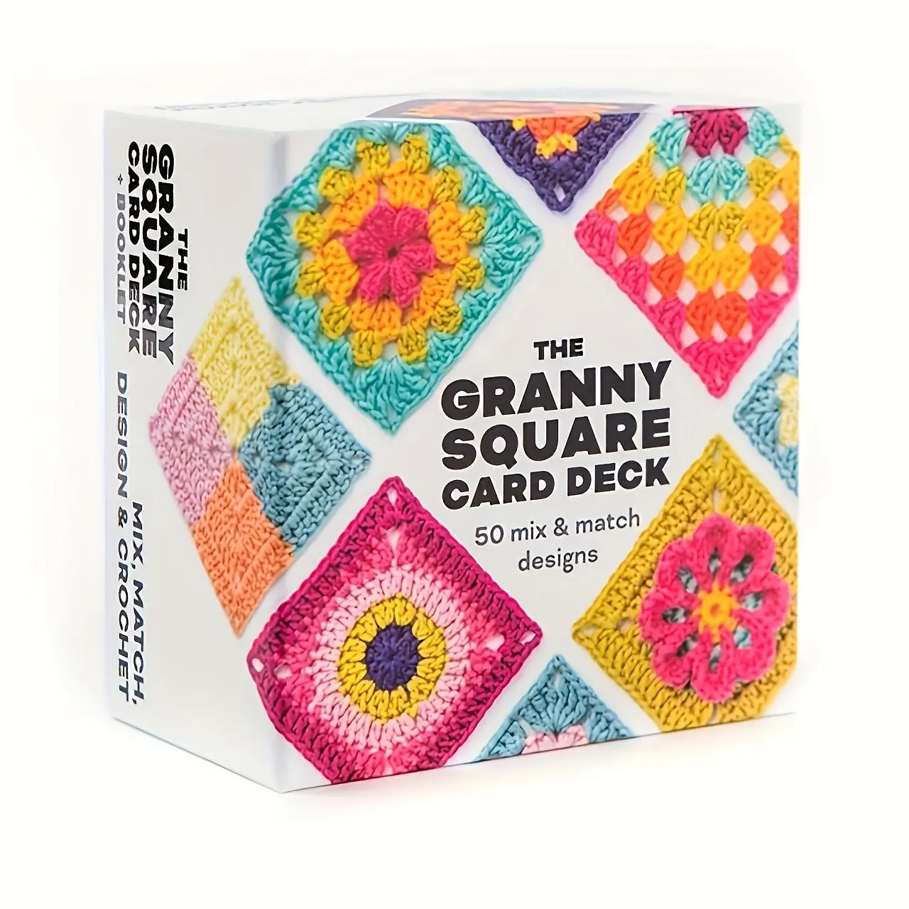 50 Pcs Mixed Lace Square Crochet Kit for Beginners - Floral Theme Granny Square Knitting Set with Yarn and Hooks - Multi Color Crochet Starter Kit - Craft & Sewing Supplies - DIY Needlework Crochet Tools for Handwork - Handmade Crochet Flowers