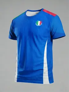 Men's 3D Print Football Style T-Shirt, Men's Soccer Jersey, Training and Matchwear, Sports Clothing, Breathable Athletic Top, Lightweight Jersey, Football Shirts