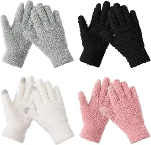 Winter Gloves for Women – 4 Pairs Knit Texting Gloves with Elastic Cuff | Warm, Comfortable & Stylish Gloves for Cold Weather