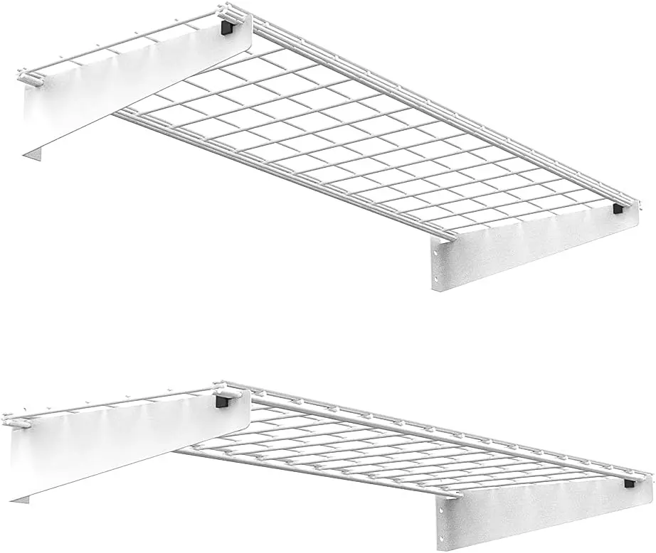 15x45 Garage Wall Mount Shelves Heavy Duty Storage Shelves| 2-Pack Garage Storage Rack Floating Shelves Max Load 400lb White