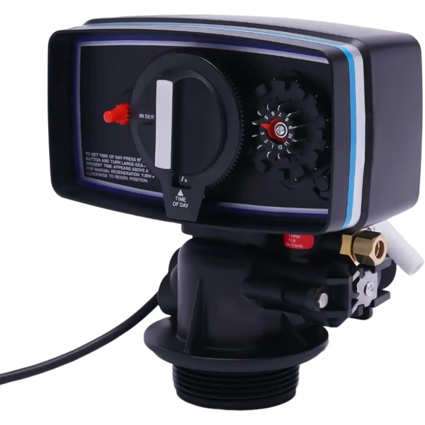Fully Automatic Fleck 5600 12-Day Timer Valve for Water Softener Cartridges, Automatic Operation Mode for Water Softener Control Valves, Highly Automated Clock Control Valve Black Sensor