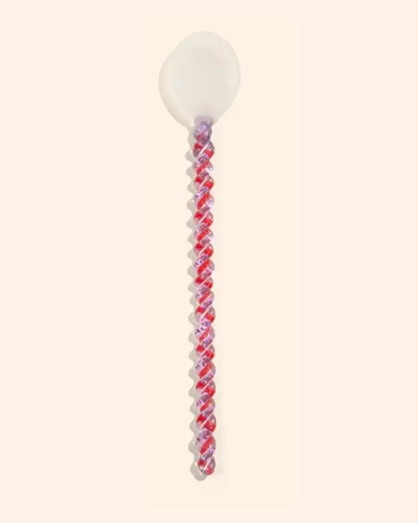 White/Swirl - Glass Stirring Spoon - Kessellate