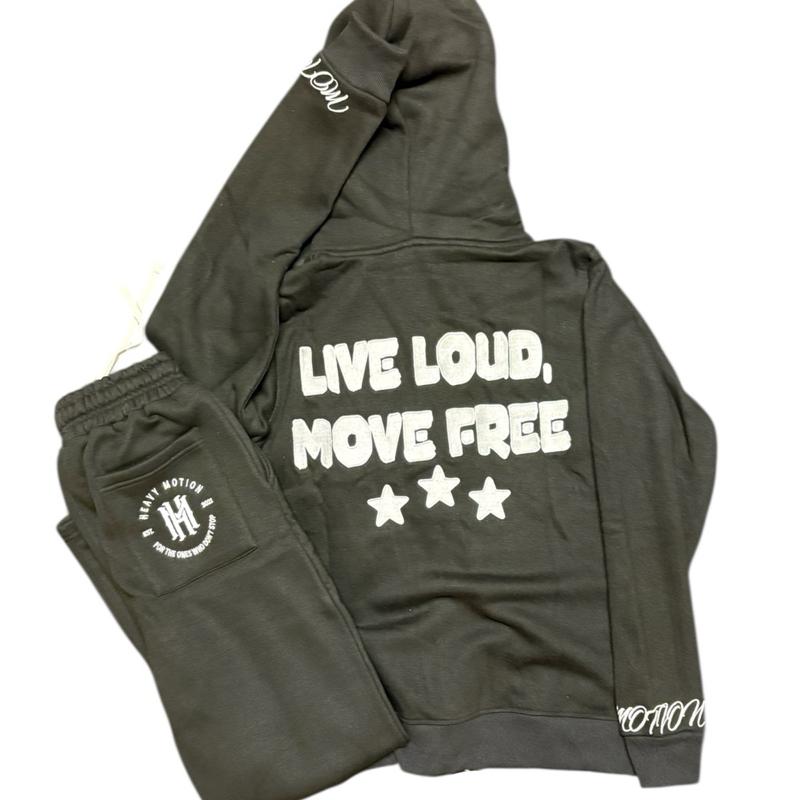 Move Free Sweatsuit - All Seasons Hooded Zip-Up Sweatsuit for Year-Round Wear Comfortable Fit Versatile Use Workout Set