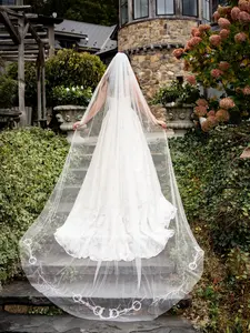 Original Equestrian Wedding Veil Bridal Accessory with Horseshoe Embroidery for Equestrian Themed Weddings