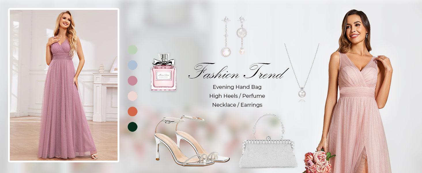 Ever-Pretty Glittering High Slit Sleeveless Modest Maxi Party Dress with Empire Waist S0014