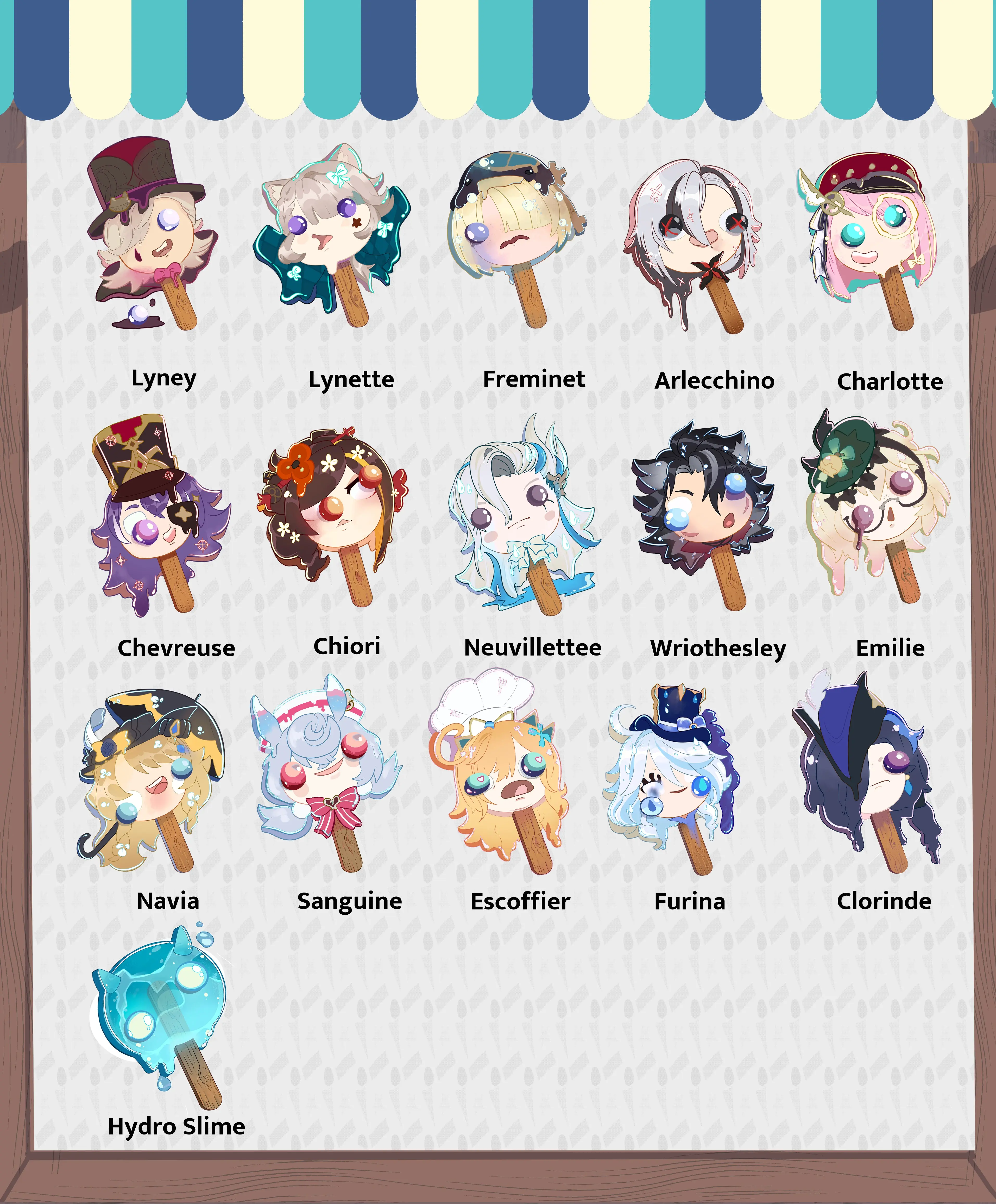 Fontaine Collection:: Genshin Impact Popsicle Pins
