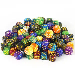 Mini 6-Sided Dice Set, Dual Color Dices with Standard Pips, 12mm Rounded Corners, Perfect for Board Games, 10 Pieces