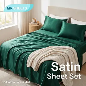 NTBAY Satin Sheet Set 3/4 Piece – Silky Smooth Cooling Sheets for Hair & Skin, Deep Pocket Bedding Set