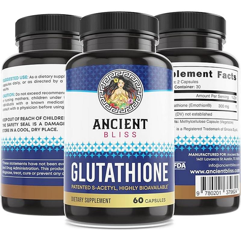 Ancient Bliss S-Acetyl Glutathione Supplement - Cellular Antioxidant & Immune Support for Men & Women - 60 Capsules - Non-GMO, High Bioavailability