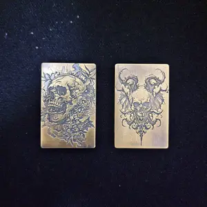 Solid Brass One-Piece Skull Engraved Refillable Lighter – Deep Carved Dual-Sided Antique Finish, No Fuel Included