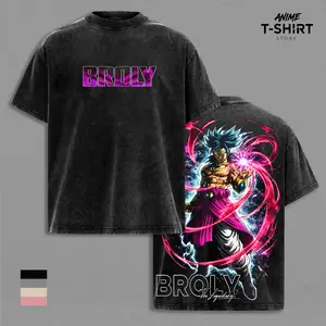 Broly DBZ Graphic Tee Vintage Washed Shirt Unisex Streetwear Anime Shirt Legendary Super Saiyan Broly Tee DBZ Anime T Shirt Gift for Dragon Ball Fans