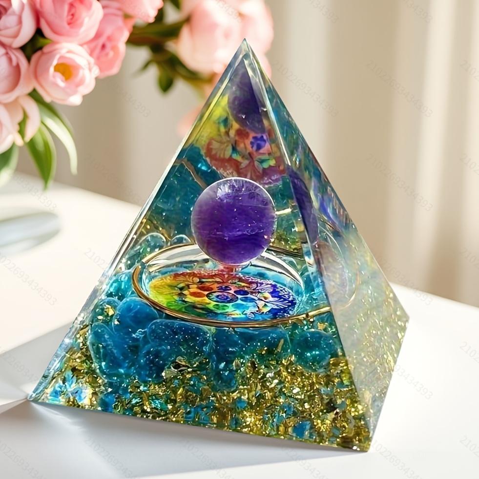 Opal & Blue Sand Orgone Pyramid – Feng Shui Crystal Healing for Living Room Energy Balance, Positive Chi Home Decor, Spiritual Gift for Housewarming Christmas Opal & Blue Sand Orgone Pyramid – Feng Shui Crystal Healing for Living Room Energy Balance, Positive Chi Home Decor, Spiritual Gift for Housewarming Christmas