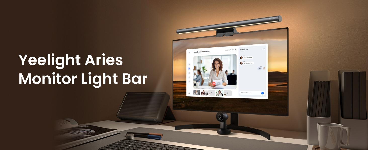 YEELIGHT Monitor Light Bar, Computer Monitor Lamp, 250LM No Glare Eye-Care LED Screen Bar, Touch Control USB Reading Desk Lamp for Home Office Work, Stepless Dimming Adjustable Color Temperature