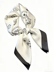 Women's Ditsy Floral Print Square Scarf, Casual Versatile Scarf for Women, Fashionable Hair Accessories for Daily Wear