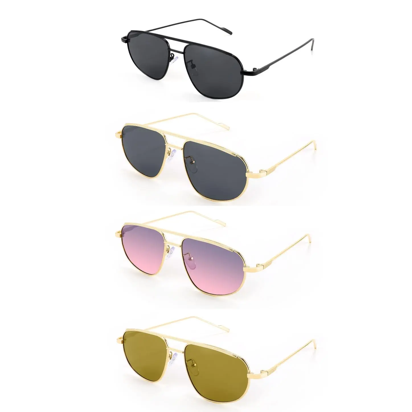 4 Pack Black Gray+Gold Gray+Gold Pink+Gold green