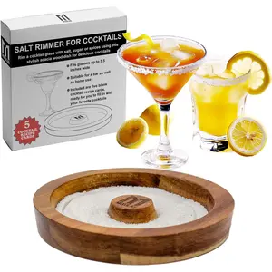 Glass Rimmer - Mess-Free Coating for Margaritas, Bloody Marys, and  - Acacia  Bar Tool for Salt and Sugar