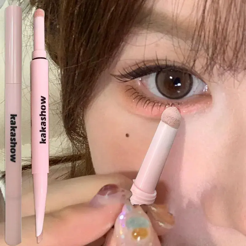 Double-Ended Aegyosal Pen & Brightening Highlighter Stick - Long Lasting Eye Shadow & Liner Combination with Glitter, Matte & Metallic Finishes, Shopping, Easy To Wear, Girlfriend/Wife/Women/Ladies/Mom/Girls/Female Multichrome Eyeshadow Stick Rainbow Eye