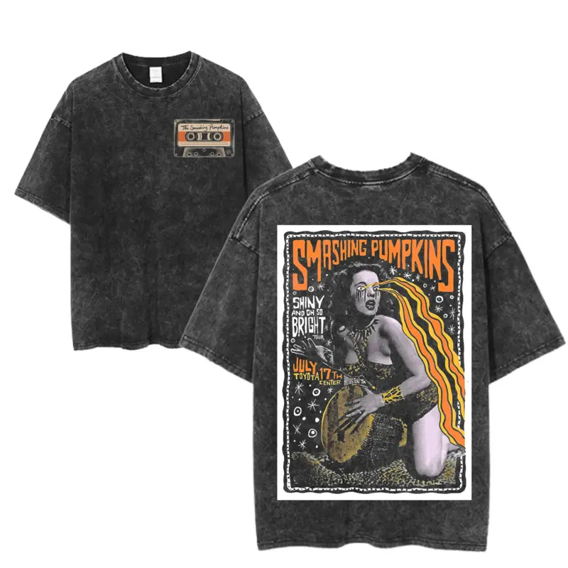 Smashing Pumpkins Shiny And Oh So Bright Tour T-shirt, vintage band poster style shirt, vintage rock pattern T-shirt, alternative music tour merchandise