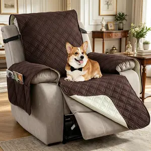Waterproof Recliner Chair Cover, Non-slip Furniture Protector with Elastic Straps, Machine Washable Sofa Cover for Living Room, Insulated & Breathable