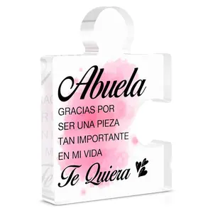Abuela Gifts for Grandma in Spanish, Grateful Gifts for Grandma Grandmother Birthday Mothers Day Christmas, Regalos Para Abuela Acrylic Puzzle Plaque Decorative
