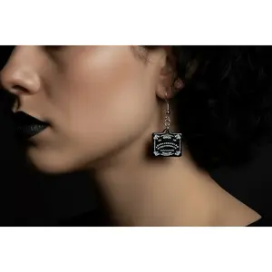 Black Ouija Board Earrings – Channel the Spirits in Style