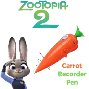 Zootopia Carrot Voice Recorder Pen Cartoon Kids Ballpoint Pen That Can Be Recorded Creative Multi Functional Pens Gift